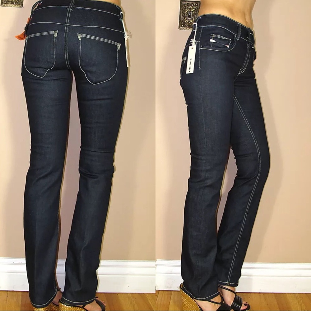 🆕 Diesel Brucke Straight Leg High Waist Jeans Dark Y2K Vintage Low Rise - Picture 5 of 9